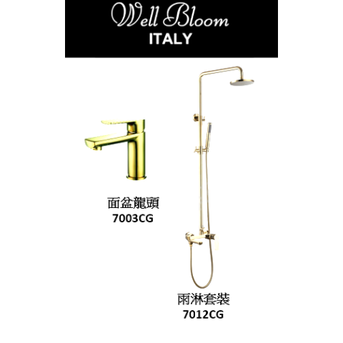 Well Bloom Italy 700CGSET 700 系列香檳金龍頭連雨淋套裝